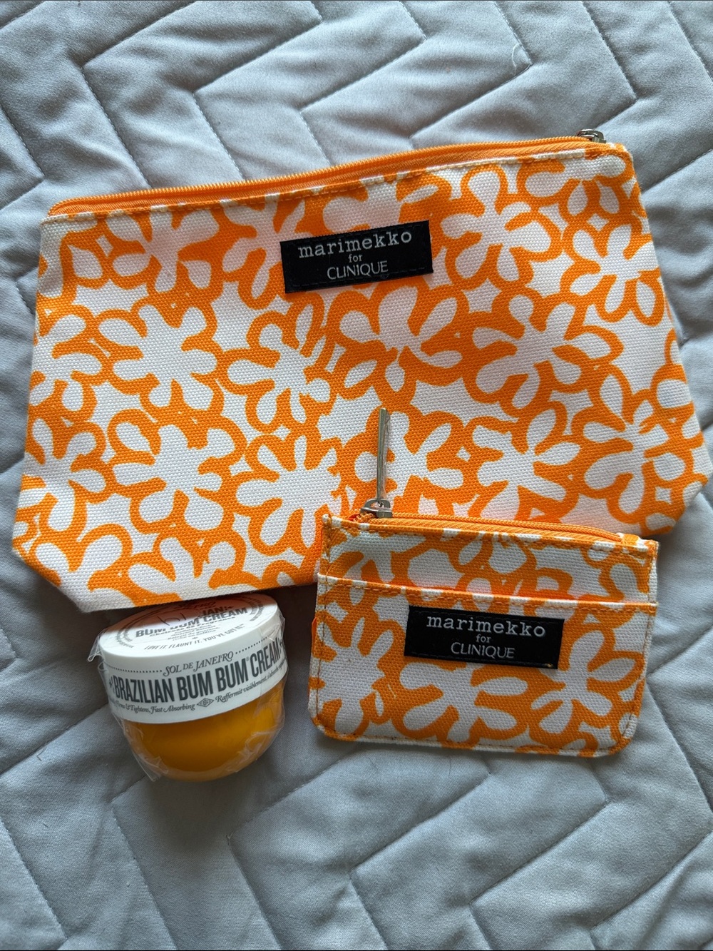Bundle Marimekko for Clinique Cosmetic Pouches with Sol de Janeiro Bum Bum Cream